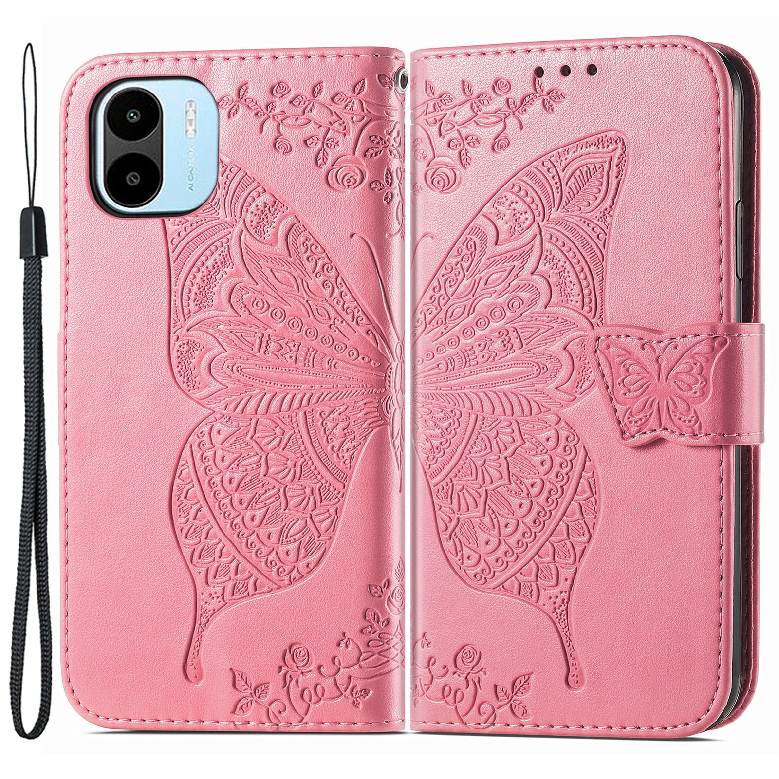 For Xiaomi Redmi A1 4G A2 4G Wallet Phone Cover Imprinted Butterfly Pattern PU Leather Stand Case Magnetic Clasp Shell For Xiaomi Redmi A1 4G A2 4G Wallet Phone Cover Imprinted Butterfly Pattern PU Leather Stand Case Magnetic Clasp Shell